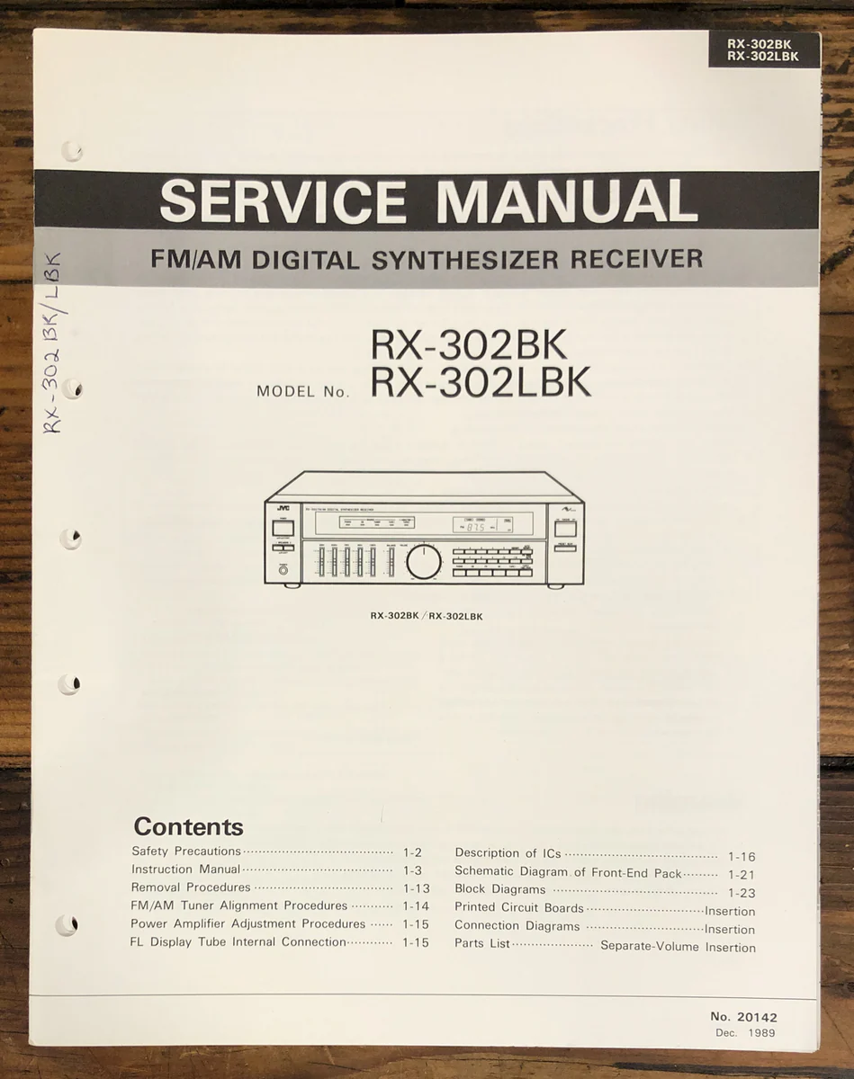 JVC RX-302 BK LBK ReceiverService Manual *Original*