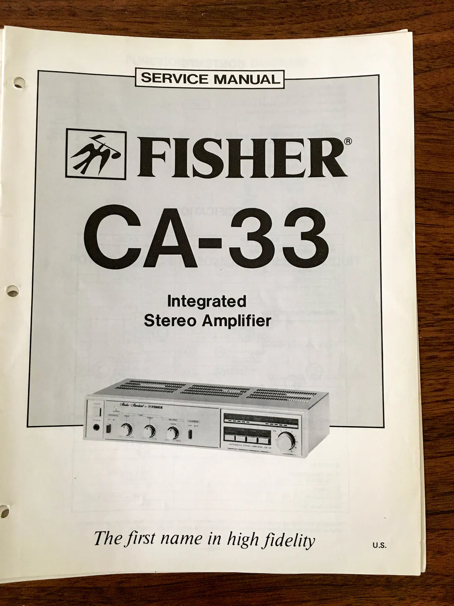 Fisher CA-33 Integrated Amplifier Service Manual *Original*