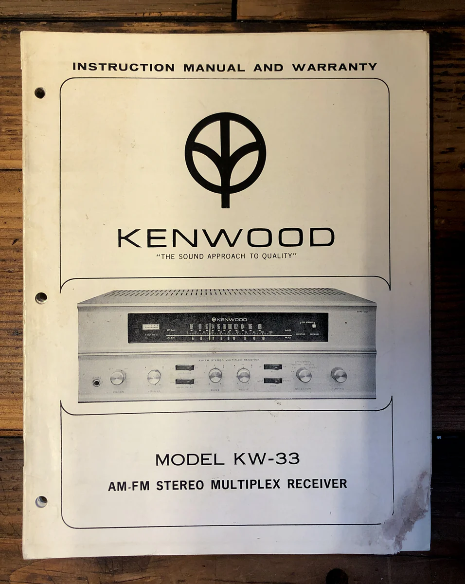Kenwood KW-33 Receiver Service Manual *Original*