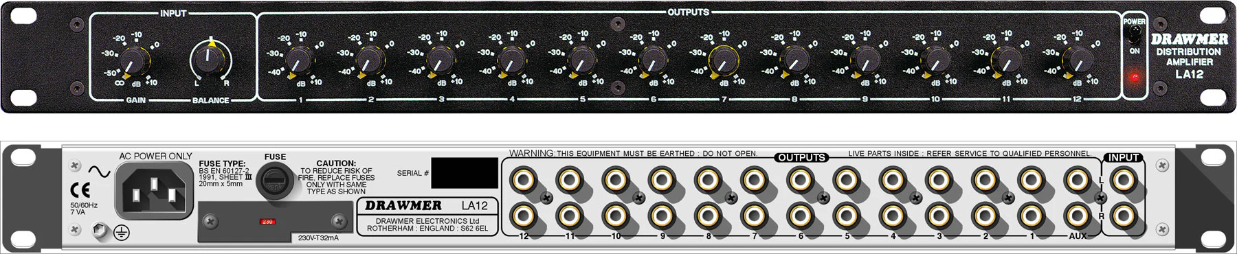 la12_large_7aeba76e-96c5-4df2-9560-0b73607c8f54.webp Drawmer LA12 - Line Distribution Amplifier