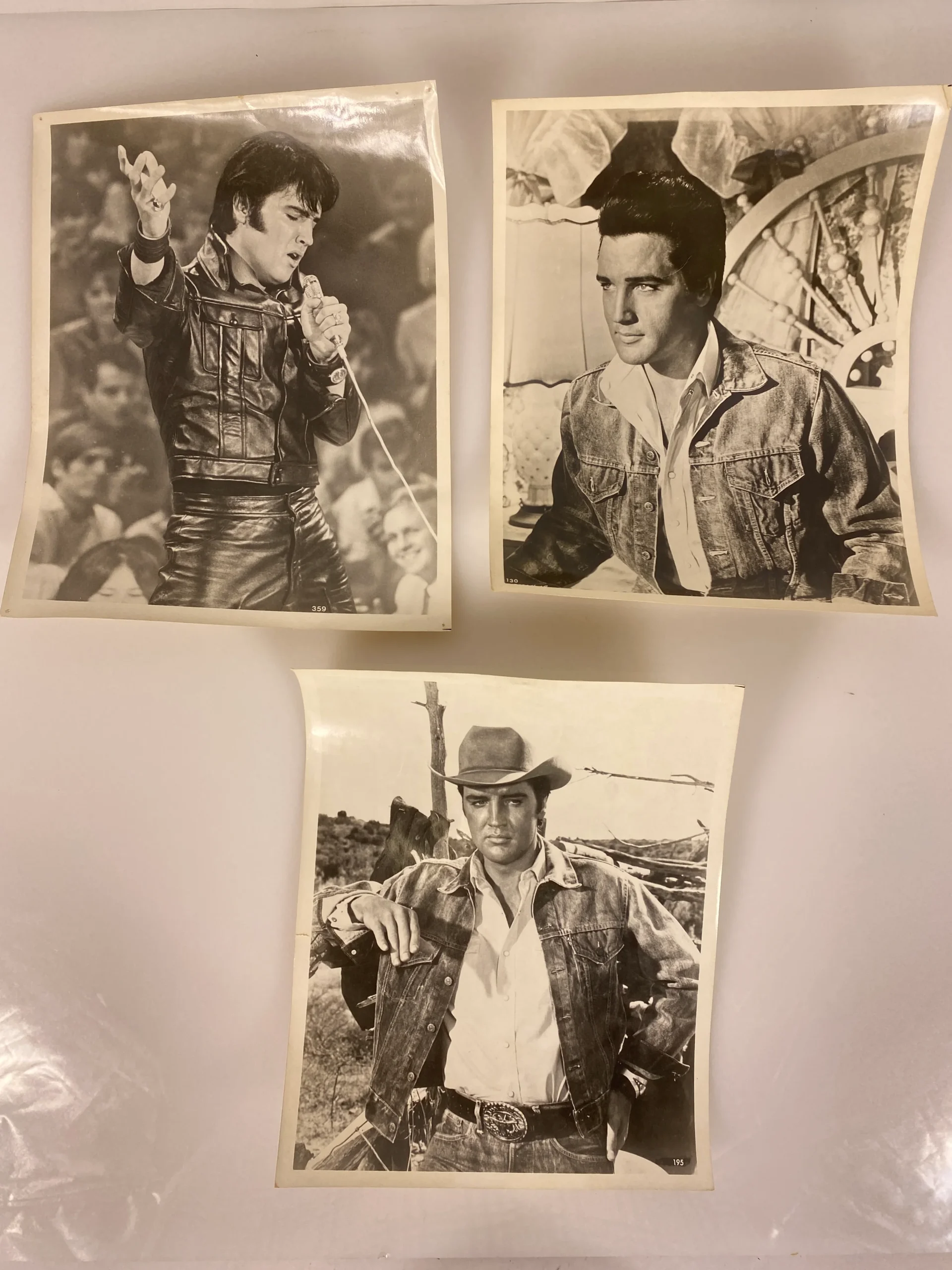 Lot of 3 8x8 Glossy pictures of Elvis Presley Black and White