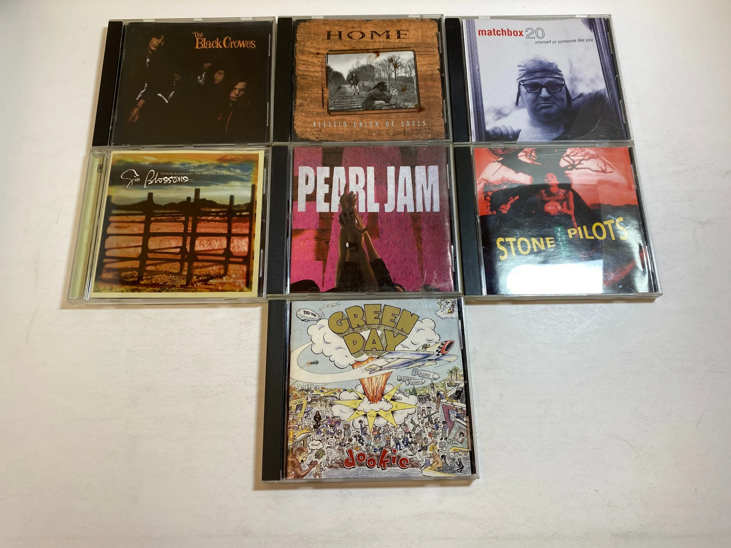 Lot of 7 1990s CDs Green Day Pearl Jam Gin Blossoms 1990-1999