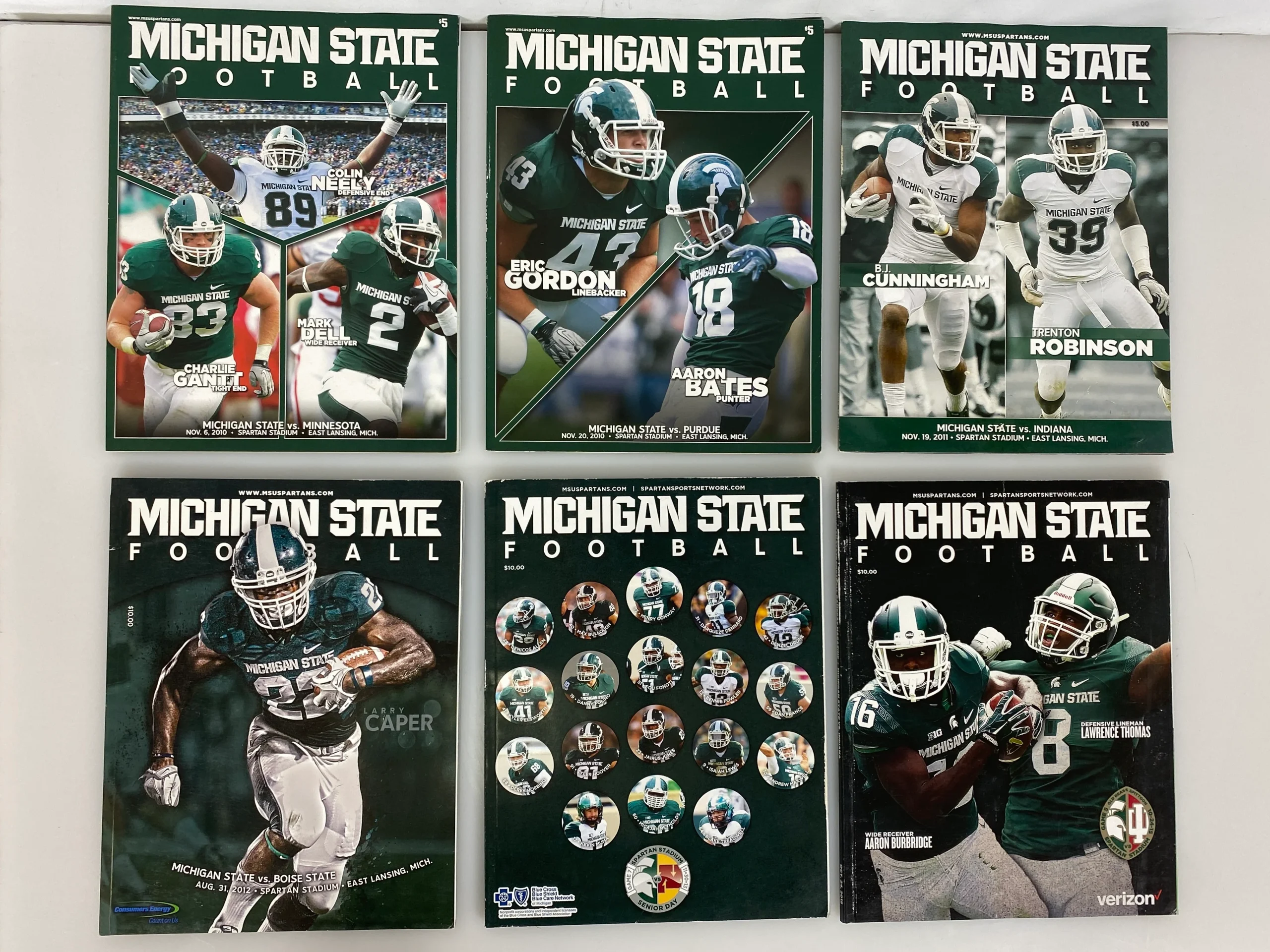 Lot of 8 Michigan State MSU Football Programs 2010-2017