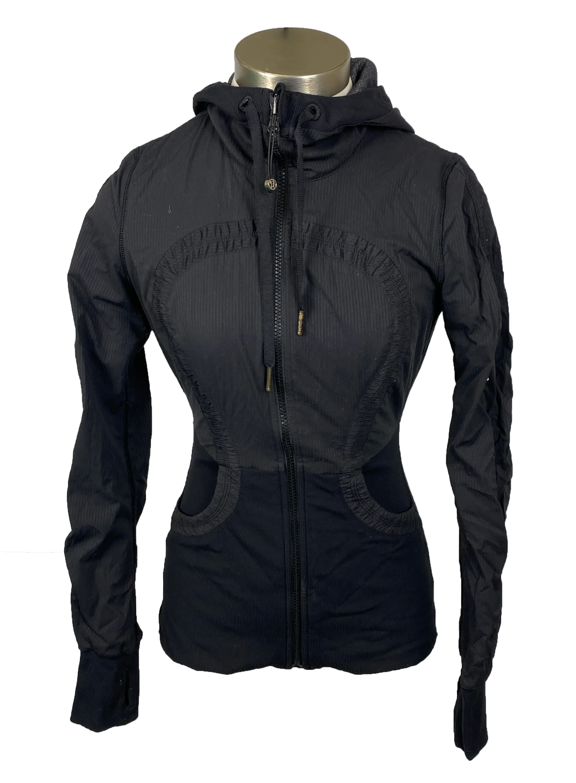 Lululemon Black and Gray Reversible Full-Zip "Dance Studio" Jacket Women's Size 6