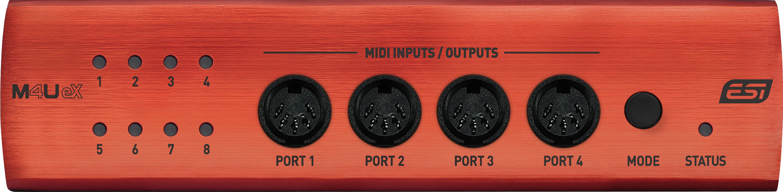 m4uex_sub1_large_1.webp ESI Audio M4U eX - 8-port USB 3.0 MIDI interface with USB hub - Black/Orange