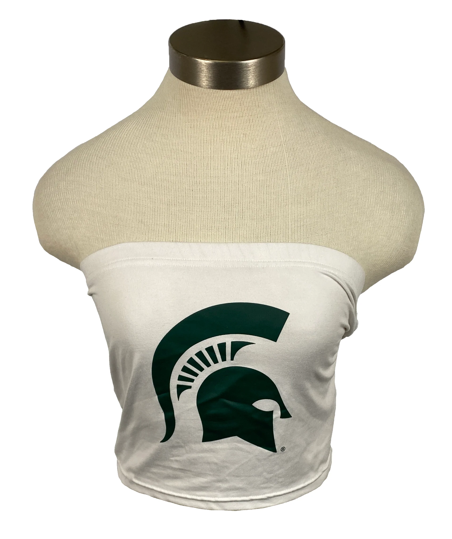 Michigan State University White Spartan Helmet Tube Top Women's Size L