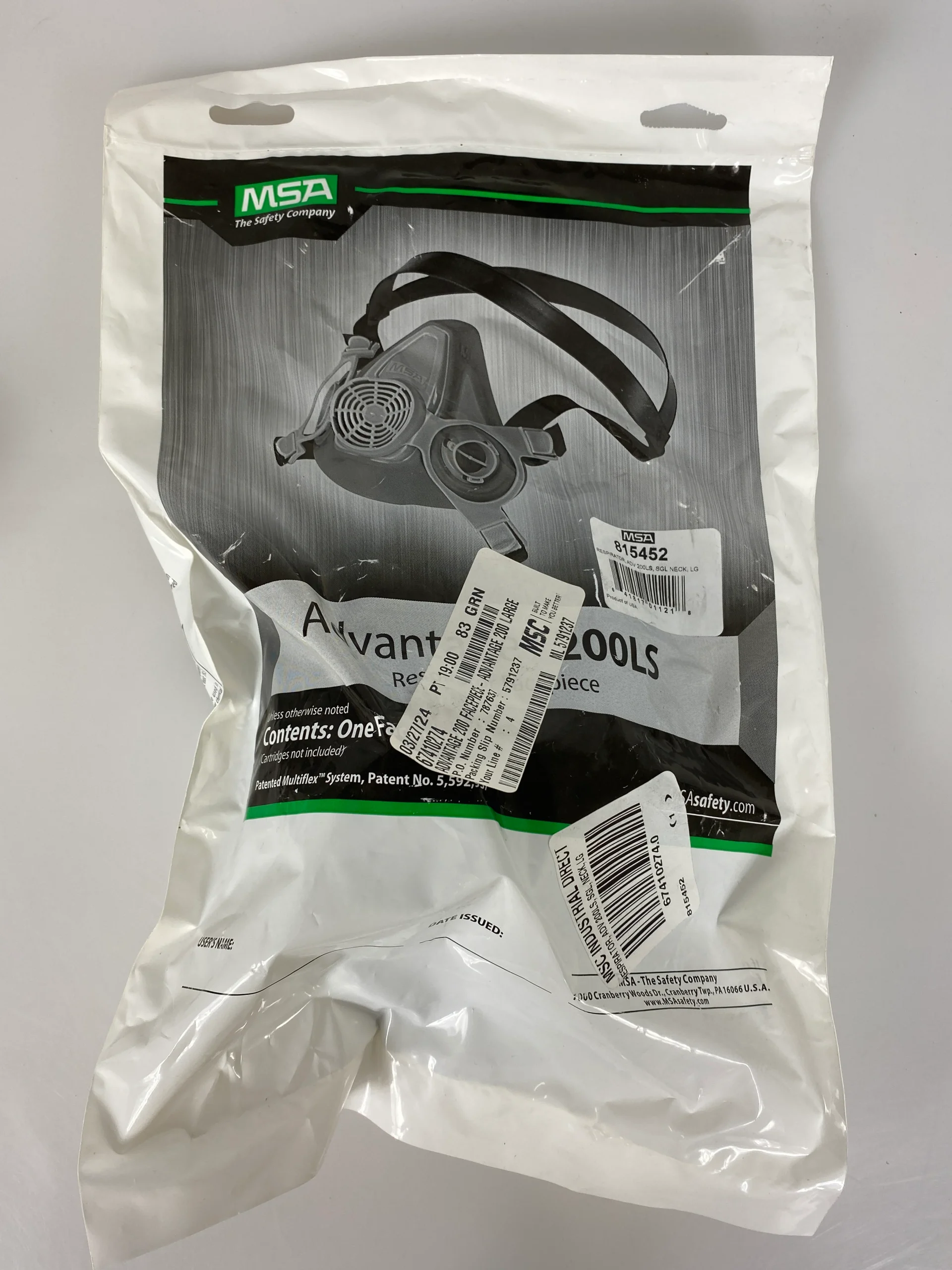 MSA Advantage 200 Half Face Respirator Size Large Pack of 3