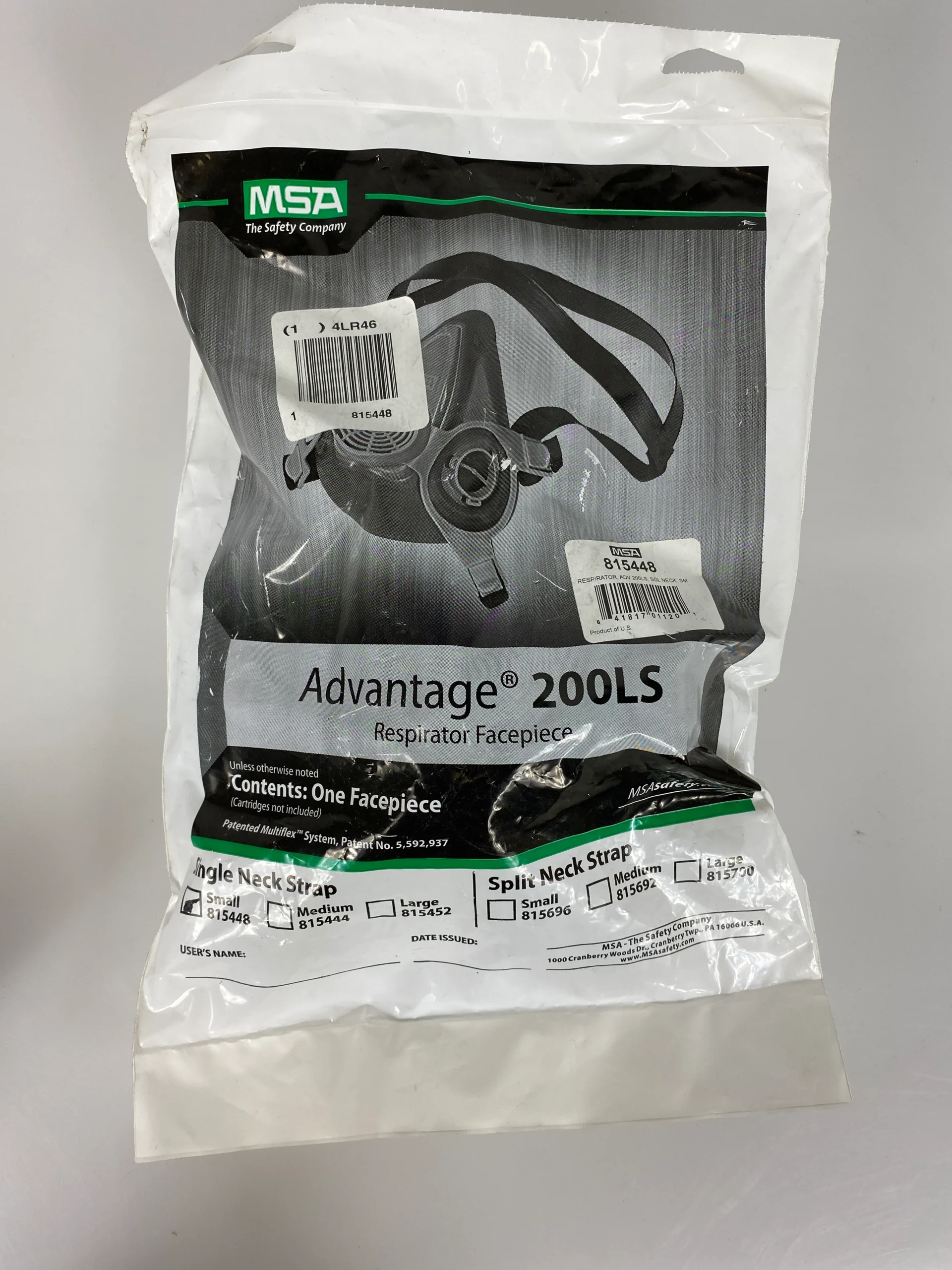 MSA Advantage 200 Half Face Respirator Size Small Pack of 2