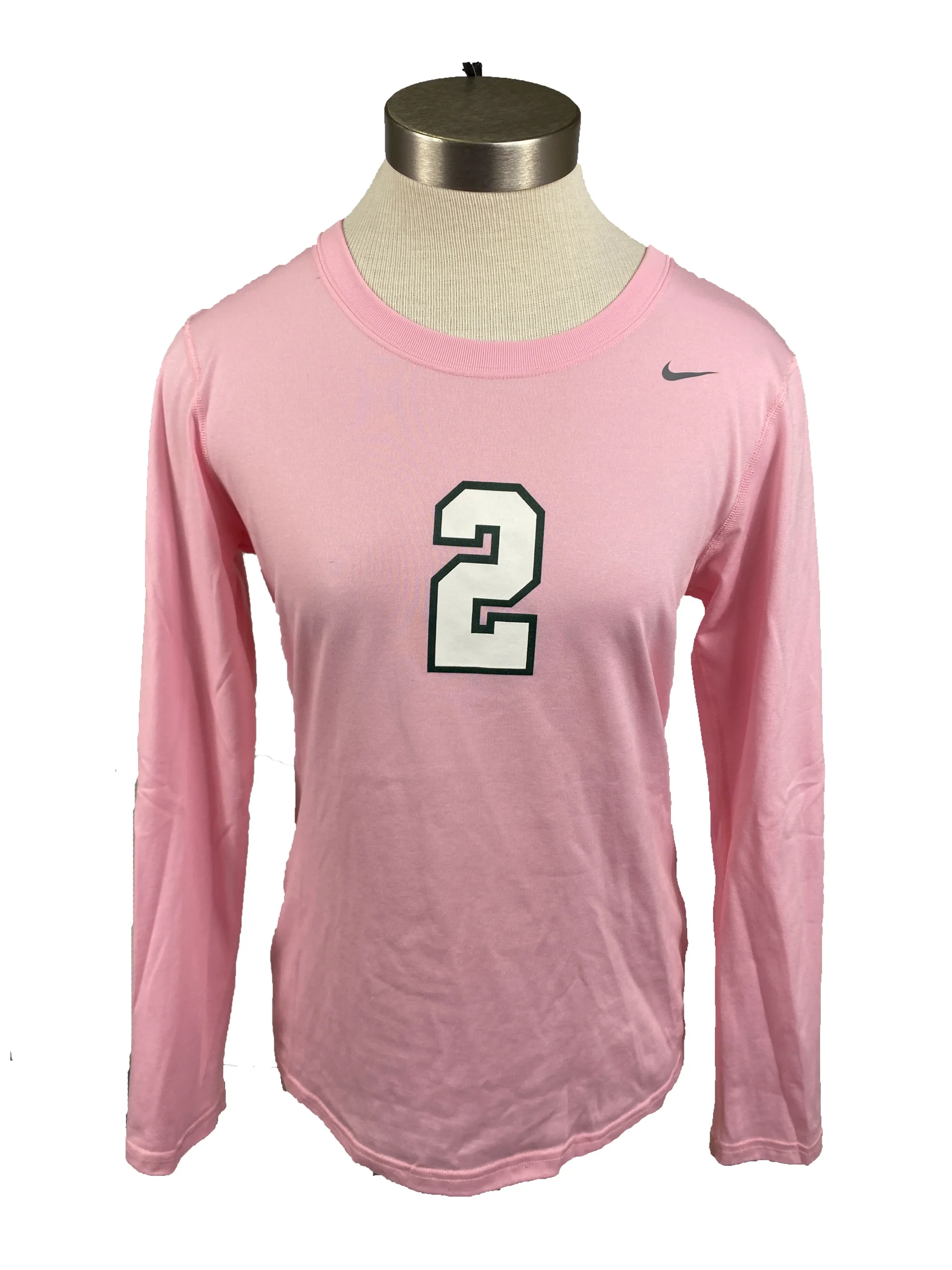 Nike Pink Spartan Brest Cancer Awareness Volleyball Long Sleeve Jersey #2 Women's Size S
