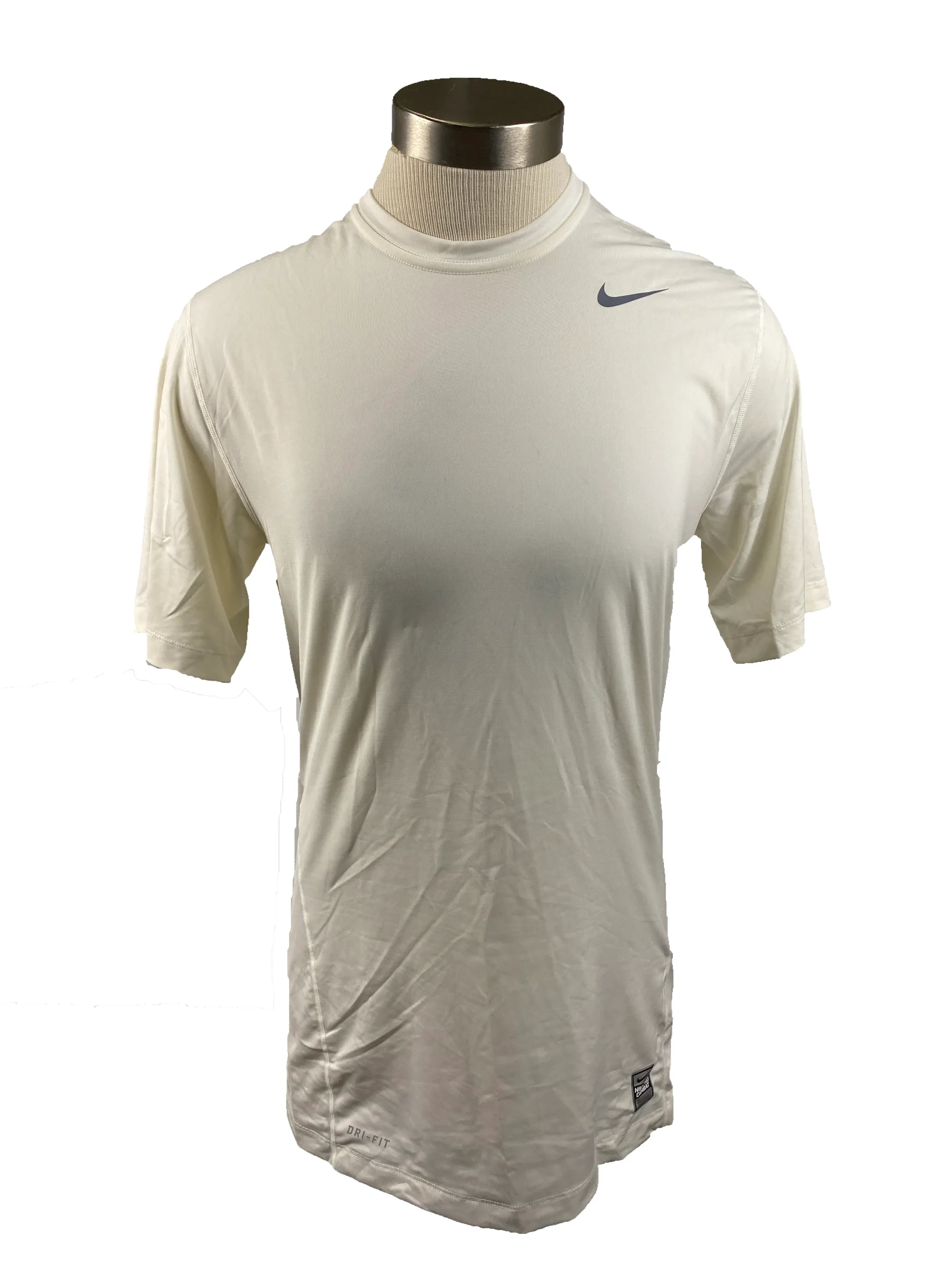 Nike Pro Dri-Fit Combat White Short Sleeve Shirt Fitted Men's Size M-Tall *NEW*