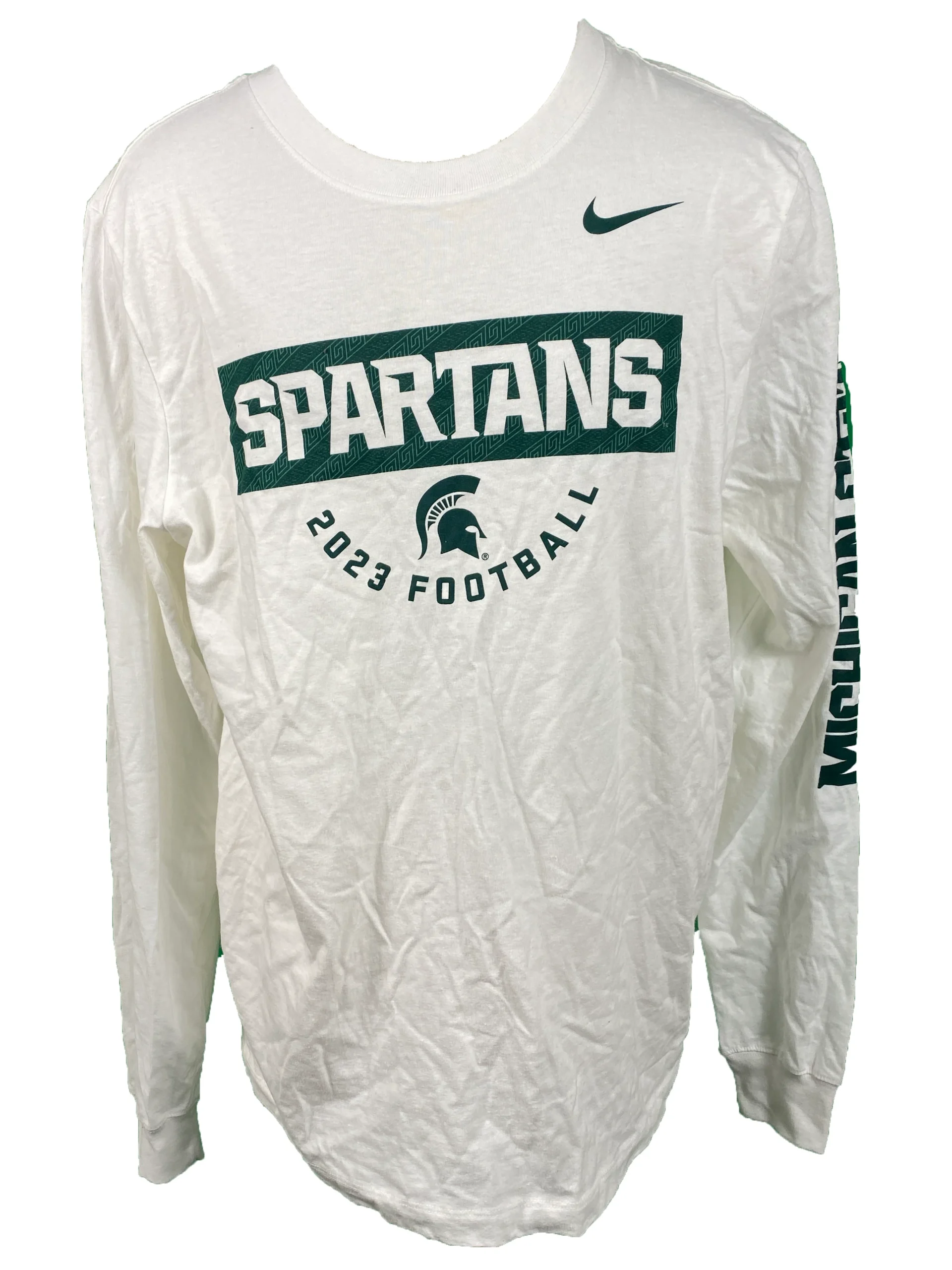 nike-white-spartans-2023-football-long-sleeve-t-shirt-unisex-size-l.webp Nike White Spartans 2023 Football Long Sleeve T-Shirt Unisex Size L