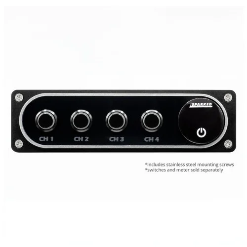 Illuminated Black Single DIN Aluminum Switch And Voltmeter Panel