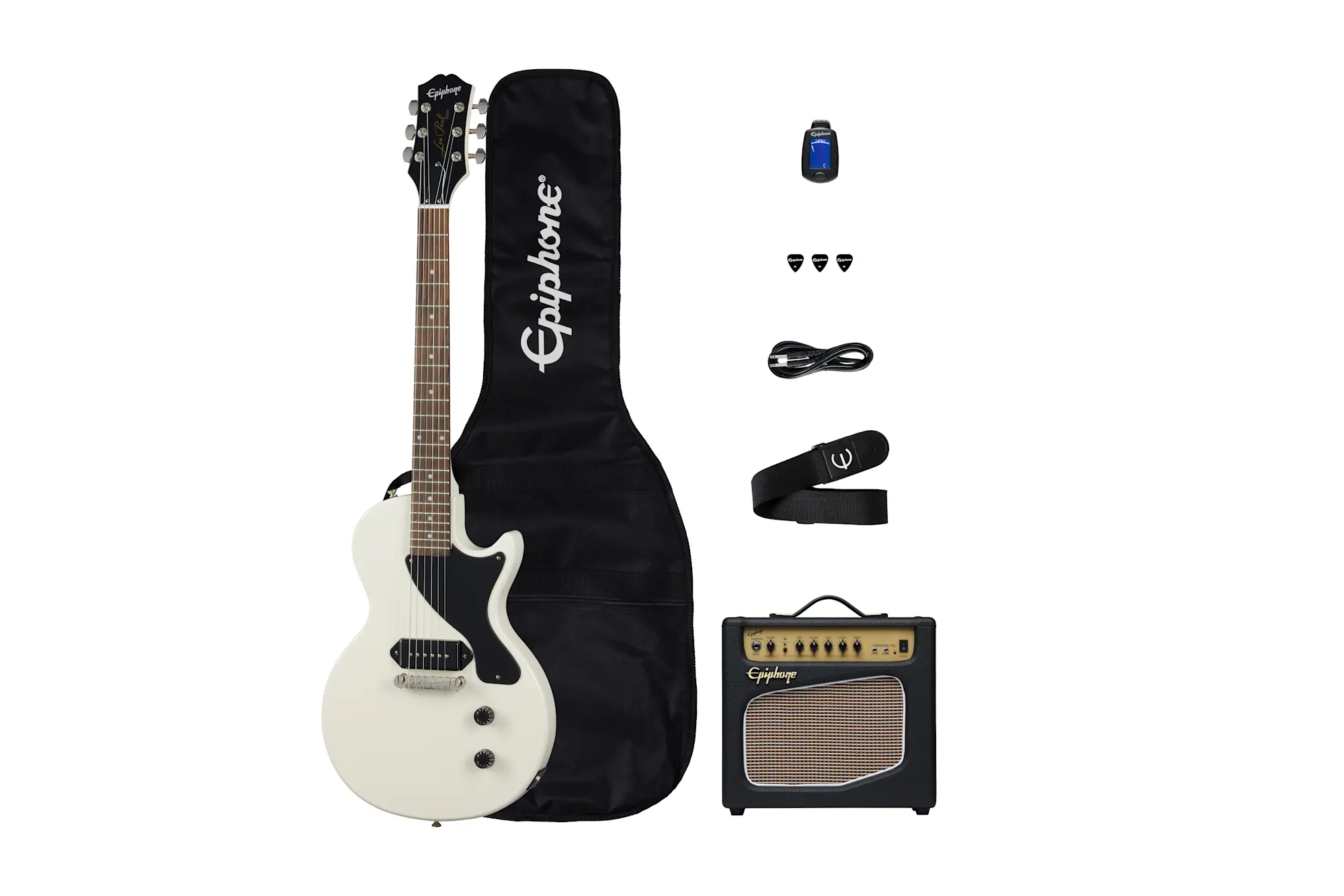 Epiphone Billie Joe Armstrong Les Paul Junior Player Pack 230V, Classic White
