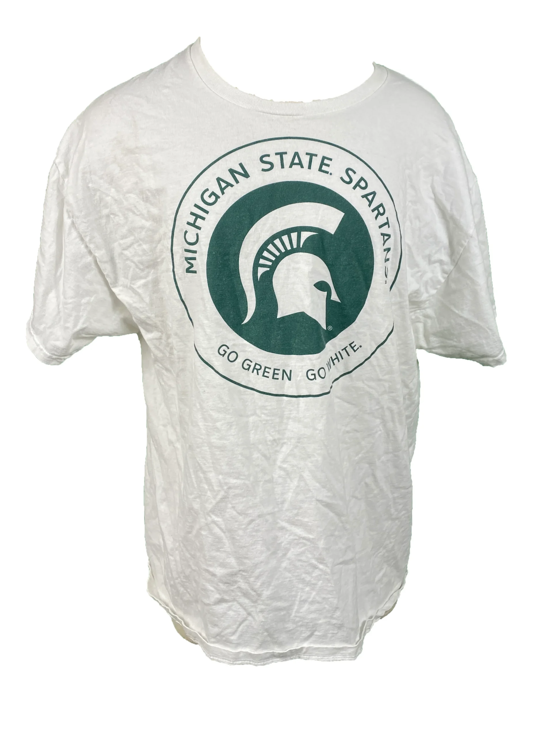 White Michigan State Spartans T-Shirt Unisex Size L